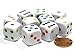 Set of 10 Six Sided Round Edge Opaque 16mm D6 Dice - White with Multicolor Pip by Koplow Games