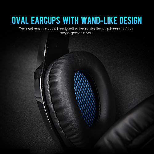SADES PC Gaming Headset -Wand- 7.1 Surround Sound USB Input Plug Over-Ear Headphones with Noise Isolating Microphone and Adjustable Headband for Computer Gamers