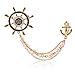 S&E Men's Elegant Lapel Pin Badge with Chains Brooch Pin for Suit Tuxedo (Anchor)