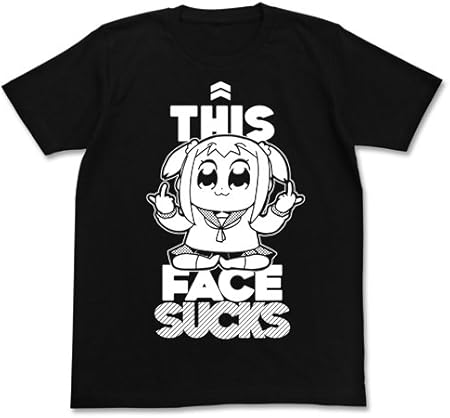 Amazon ポプテピピック ポプテピ ポプ子 ピピ美 Suckstシャツ ブラック 黒 Mサイズ アニメ マンガ キャラクター グッズ アニメ 萌えグッズ 通販