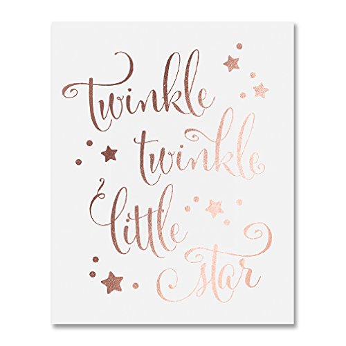 Twinkle Twinkle Little Star Rose Gold Foil Decor Nursery Wall Art Print
Poster 8 inches x 10 inches B28
