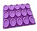 Moldiy 15 Cavity Oval Shaped Silicone Handmade Flexible Cake Soap Mold