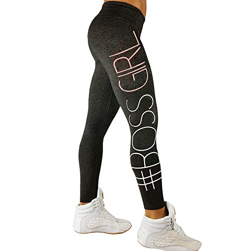 Clearance Sale! Charberry Womens Sports Gym Yoga Running Fitness Leggings Pants Athletic Trouser Letter Printed Pants