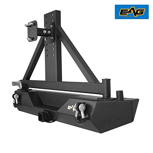 EAG Steel Rear Bumper with Tire Carrier Fit for 8706 Wrangler TJ YJ