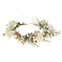 Vividsun Bridal Green Leaf Flower Crown Eucalyptus Floral Headband Wedding Festivals Photo Props (C- Leaf White)