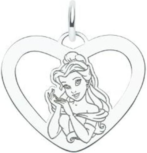 Sterling Silver Disney Princess Belle Heart Charm