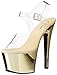 Pleaser Women's Sky308/C/Gch Platform Dress Sandal, Clear/Gold Chrome, 8 M US