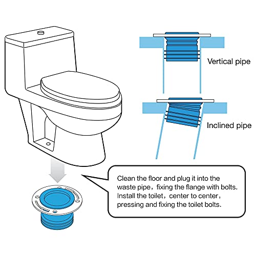 Toilet Wax Ring Kit with Flexible Flange and Bolts for Toilet Bowl Gas
