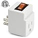 New! 3 Prong Grounded Single Port Power Adapter for Outlet with Orange Indicator On/Off Switch to be Energy Saving (3 Pack)