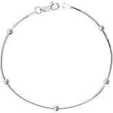 Savlano 925 Sterling Silver 9, 10 Inches Chain Anklet for Women Comes With a Gift Box