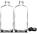 2 Pack ~ 32oz Growler ~ Clear Glass with PolyCone Phenolic Lid for a Tight Seal - Perfect for Secondary Fermentation and Storing Kombucha