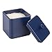 mDesign Small Metal Square Bathroom Apothecary Storage Organizer Canister Jars with Lid - Organization Holders for Vanity, Makeup Tables - Unity Collection - Navy Blue