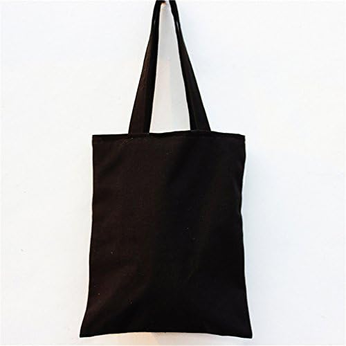 DUODUOQI Simple Design Cotton Bags Reusable Shopping Handbags Summer Lovely Single Shoulder Bag Black
