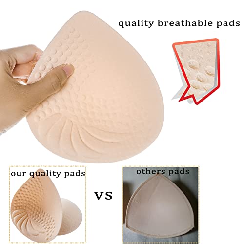 Prettywell Bra Pads Inserts, 2 Pairs Latex Bras Inserts for Sports Bras