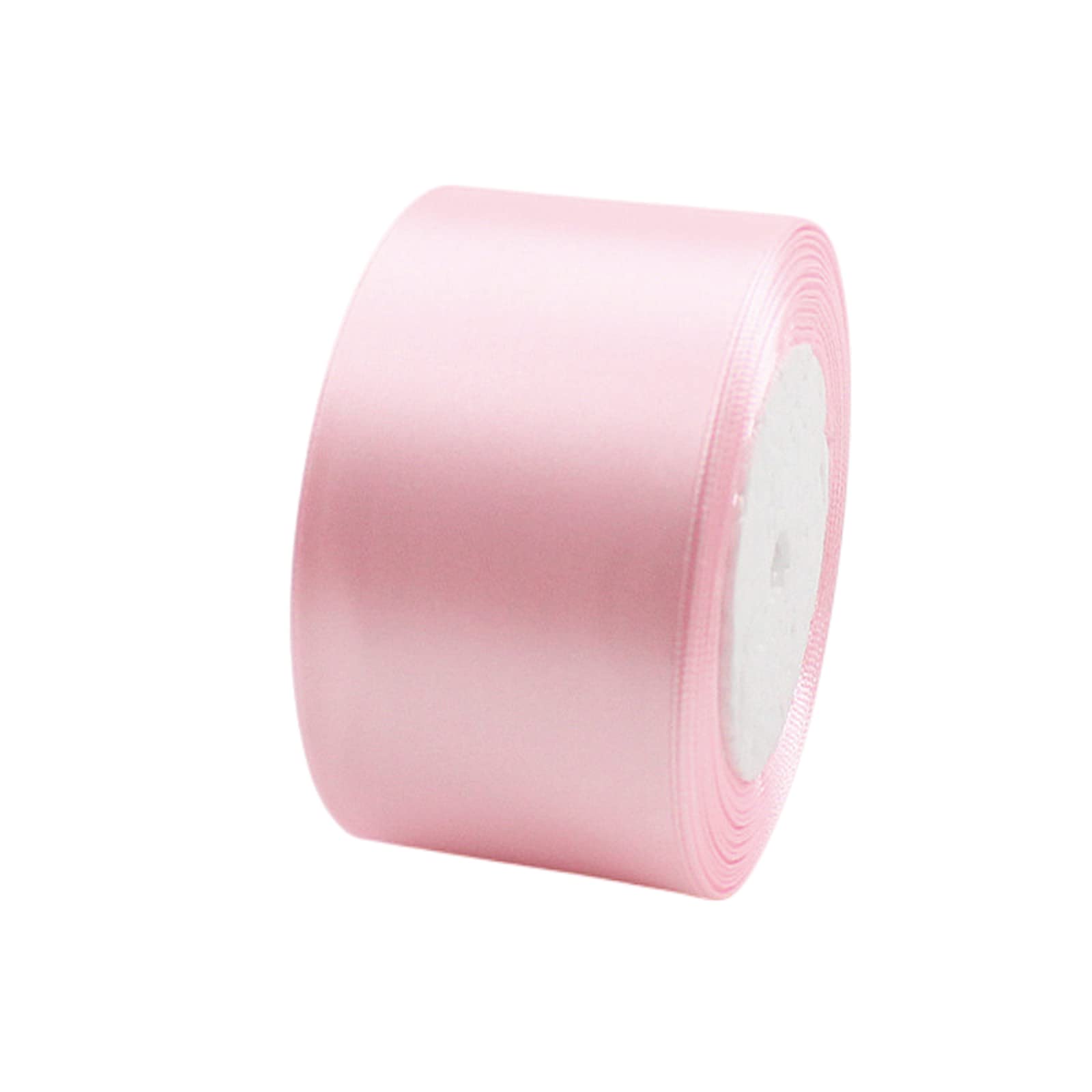 POPOYU 50mm Wide Pink Fabric Satin Ribbon - 23M, Double Sided Satin, Large Thick Polyester Ribbons for Gift Wrapping, Wedding, Car, Sewing, Floral, Sew, Party, Xmas Gift Wrapping Ribbon