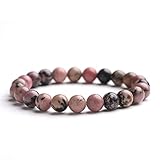 iSTONE Men Women 8mm Natural Stone Beads Bracelet Stretch Beaded Chakra Reiki Healing Bracelet 7 ''