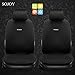 Sojoy Universal Four Season Fashionable Car Seat Cushion Cover for Front of 2 Seats 2.0 New Version (Black)