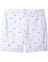 IZOD - Pantalones cortos para hombre grandes y altos, estampados, parte delantera plana