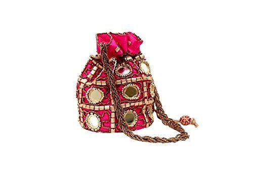 fashion bizz women's clutch potli bag - set of 6(aadsa, multicolour)