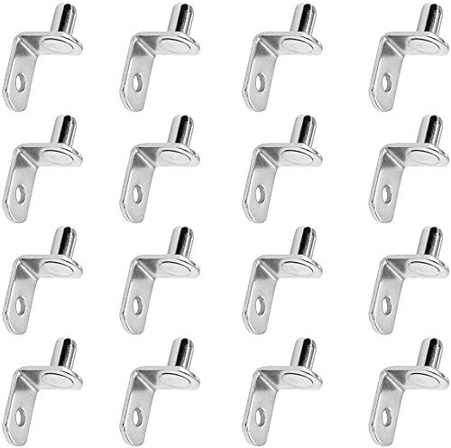 20PCS Shelf Support Peg 5mm L-Shaped Support Bracket Pegs with Hole for Kitchen Furniture Book Shelves Supplies Cabinets, Entertainment Centers
