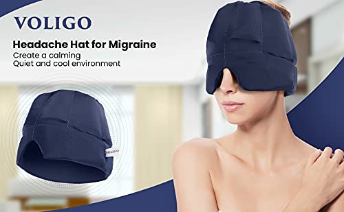 Gel Ice Headache & Migraine Relief Hat - Wearable Flexible Headband Ice Pack for Migraine & Headache Relief, Long-Lasting Cooling, No Confusion, Ice Therapy, Tension Relief (Blue)