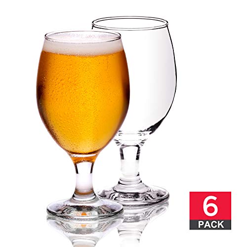 Craft Beer Glasses Set of 6, Belgian Style Stemmed Tulip Classics, IPA Beer Tasting Glassware,13 1/2 oz - Thumbnail 6