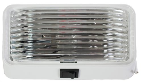 Arcon 18104 12V Universal Porch/Utility Light with Clear Lens, White Base and Switch