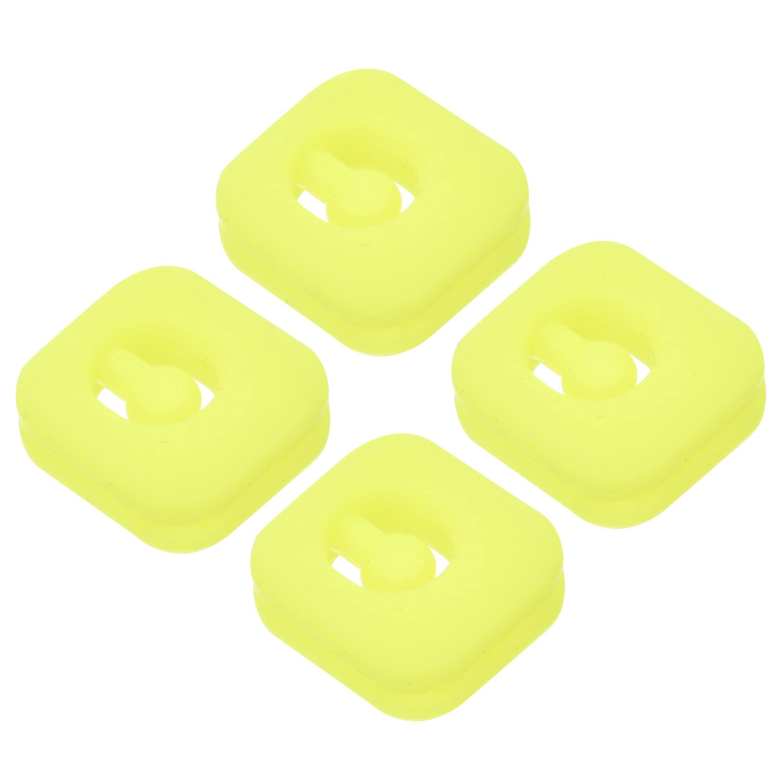 PATIKIL Tennis Vibration Dampener, 4 Pack Square-shaped Silicone Shock Absorber Racket String Damping for Tennis Racquet, Yellow