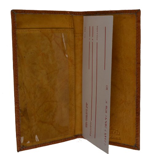 Marshal Genuine Leather New Checkbook Covers Case Wallet #156OS (Tan)