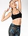 CRZ YOGA Women's Light Support Strappy Sports Bra - Low Cut Wirefree Padded Yoga Cami Criss Cross Back Black Medium