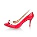 Charm Foot Womens Fashion Bows High Heel Stiletto Mary Jane Pump Pointed Shoes