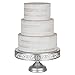 Amalfi Decor 14 Inch Cake Stand, Dessert Cupcake Pastry Candy Display Plate for Wedding Event Birthday Party, Large Round Metal Pedestal Holder, Silver