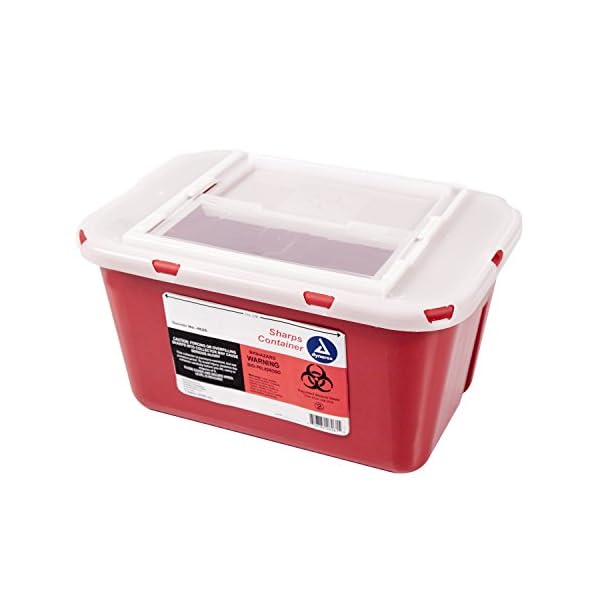 Dynarex Sharps Container Biohazard MultipleUse Needle Disposable Puncture Resistant One