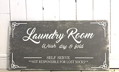 For367Walton Laundry Room Wash Dry Fold Wooden Sign Modernrustic Wood Sign Charcoal Grey Laundry Room Sign Laundry Room Decor Rustic Home Decor