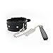 Vanvene Adjustable Faux Fur Lined Choker Pink PVC Leather Neck Collar and Leash Kit (Black)