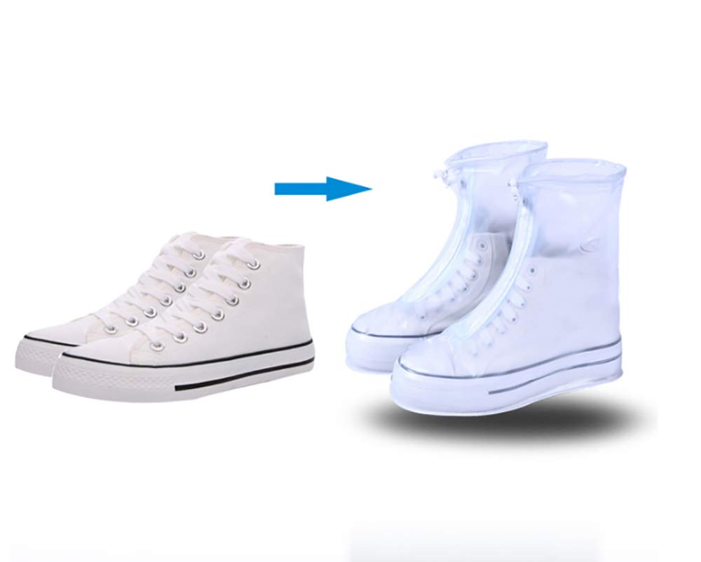 Rainproof Shoe Covers Waterproof Clean and Dry Shoes Sporty Transparent Shoe Covers Overshoes Rain Boots Perfect for Walking and Gassing Hiking and Cycling (M)