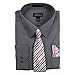 Alberto Danelli Men's Long Sleeve Dress Shirt with Matching Tie and Handkerchie Set