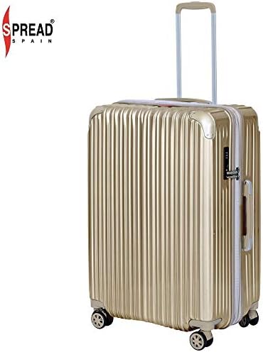 Spread Spain I CASE Japanese PC-ABS Hard Sided 8 Wheels Lightweight Suitcase Large Size Luggage 28 Inches/Trolley/Travel/Tourist Bag / 71 cm/Gold / 4.5 kg