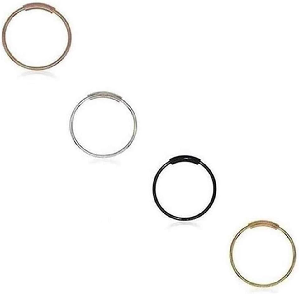 GOOTUUG Septum Ring,316L Surgical Steel Seamless Continuous Hoop Rings Nose Tragus Lip Ear Piercing 4 Colors 20 Gauge 8MM,10MM (1PCS - 10mm Silver)