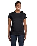 Hanes Women's Relaxed Fit Jersey ComfortSoft Crewneck T-Shirt-M-Black