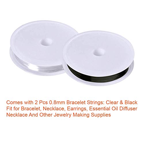 image for Paxcoo 500pcs Lava Beads Black Lava Rock Beads Kit with Elastic String