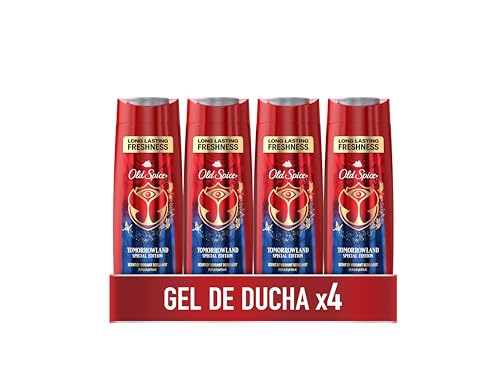 Old Spice Tomorrowland Gel de Ducha y Champú 3 en 1 para Hombre, 4x400ml