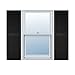 Ekena Millwork Lifetime Vinyl LL1S12X03600BL Standard Cathedral Top Center Mullion, Open Louver Vinyl Shutters, w/Installation Shutter-Lok's & Matching Screws (Per Pair), 12