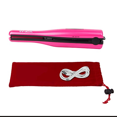 2 in 1 Cordless Curling Iron and Hair Straightener Rechargeable Ceramic Flat Iron with USB Charging - Thumbnail 6