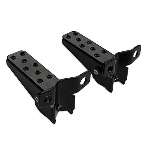 Beautyexpectly 2 Colors Retro Motorcycle Clamp-on Steel Axle Foldable Foot Step Pegs MTB BMX Bike Folding Pedal Footrest Footpeg for KTM Aprilla BMW Universal (Black)