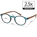 Gamma Ray Reading Glasses - 4 Pairs Flex Round Readers for Women and Men - 2.50