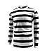 iClosam Mens Black and White Striped Shirt Long Sleeve Basic Striped Tshirt Cotton T-Shirt