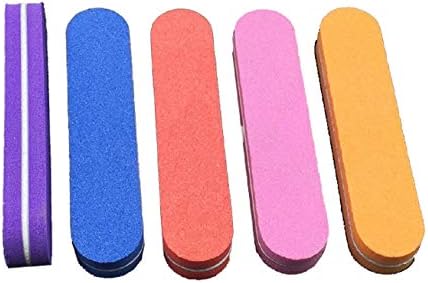 Professional Nail Files Double Sided 5 Color Washable 10 Nail Buffer File Set for Nail Care