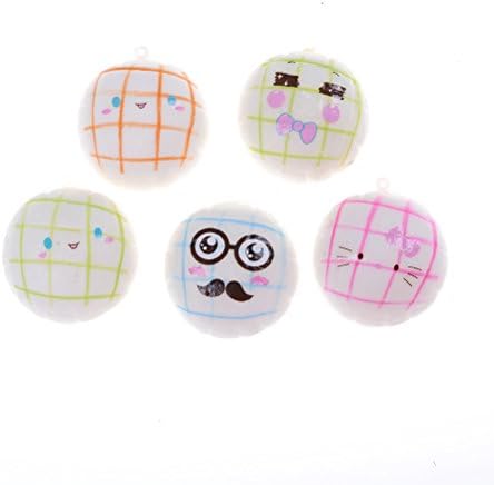 UBOOMS 1 pcs Kawaii Squishy Expression Buns Soft Slow Rising Scented Charms Bread Toy Stress Reliever Key Chains Bag Phone Straps