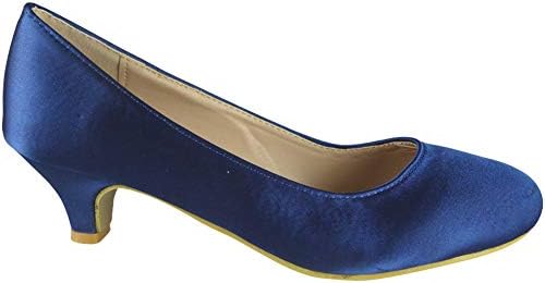 GizelleLadies Womens Low Kitten Heel Work Court Evening Dress Girls Shoes Pumps UK Size 3 4 5 6 7 8 9 10 11 12